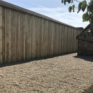 Fencing and gravel area