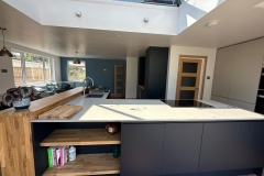 View of large extension and contemporary kitchen