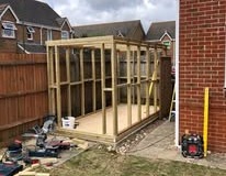 Shed build with framing installed