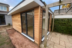 Garden studio view with two sets of double doors
