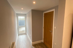 Garage conversion with outside access door and internal rooms