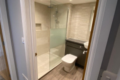 Bathroom in garage conversion with WC and large shower