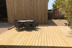 Decking with table and chairs