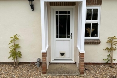 Timber porch view with front door